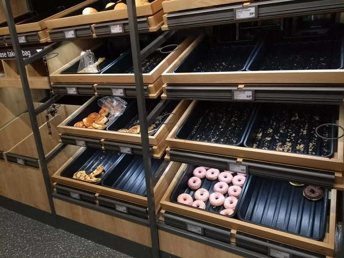 ... while others had large gaps in their inventory, like the bakery display. Aldi