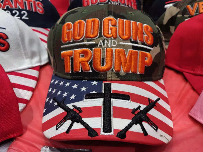 There was pro-Trump headgear for niche constituencies.