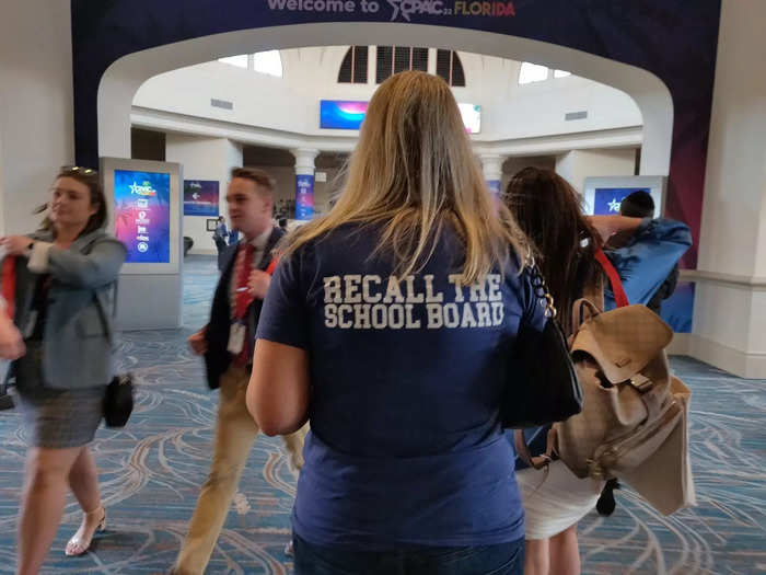 Several attendees chose to wear shirts airing their culture war-based grievances.