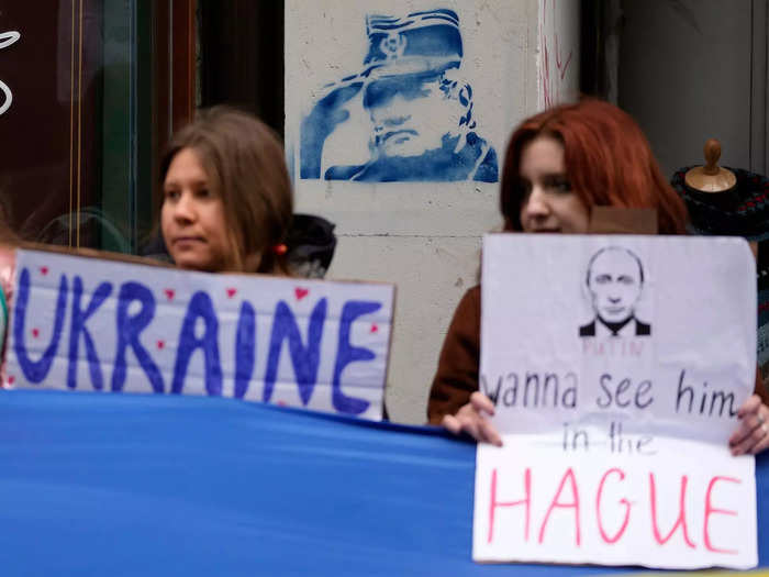 Peace activists held a protest in Belgrade, Serbia