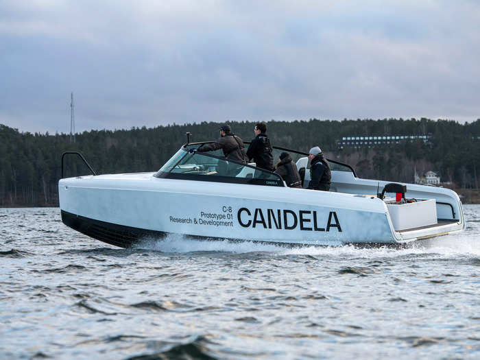 The manufacturer says the C-8 is cheaper to run than boats powered by conventional combustion engines
