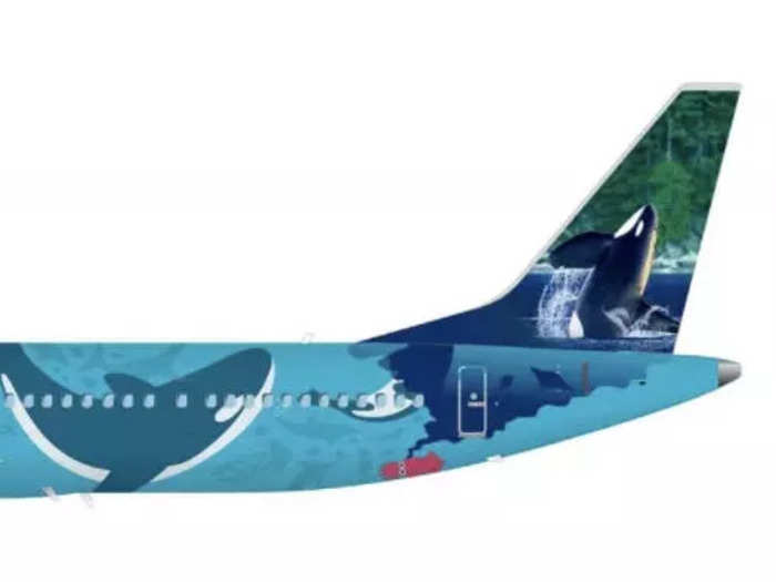 …and a fifth with illustrated orcas on the fuselage.