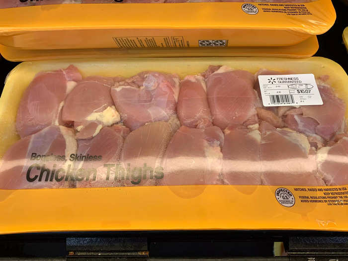 Meats were the site of the largest price difference noted by Insider. Chicken breast was 29 cents cheaper per pound at Aldi, and chicken thighs were 63 cents cheaper.