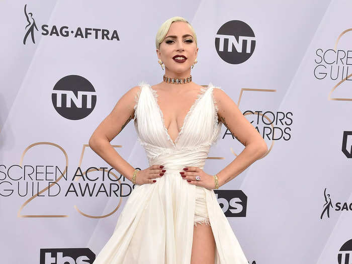 Lady Gaga looked ethereal in a Dior Haute Couture dress at the 2019 awards show.