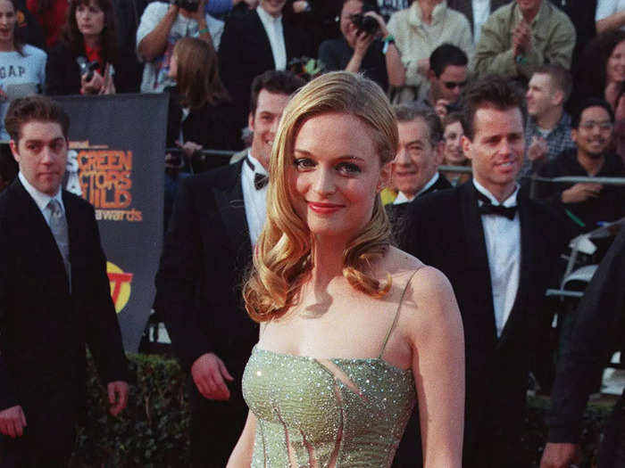 Heather Graham wore a green dress with several sheer details to the 1999 SAG Awards.