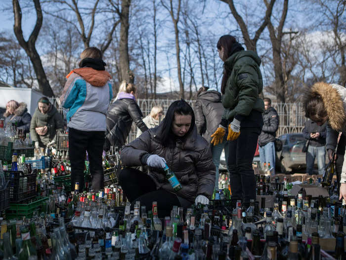 A park has been turned into a Molotov cocktail factory