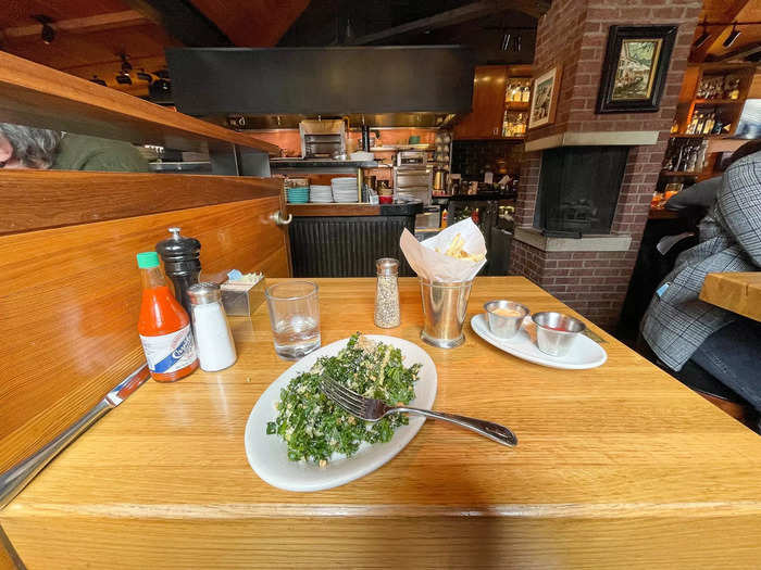 The menu at The White House Tavern focuses on sandwiches. I opted for fries and a kale salad.