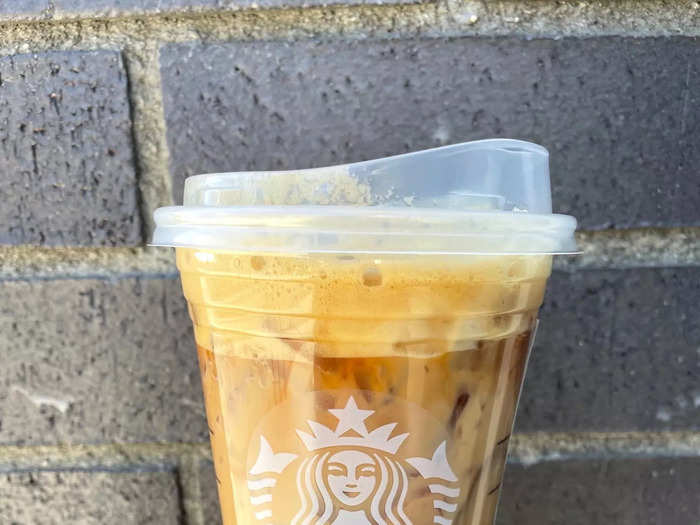 I headed to my local Starbucks to preview the Iced Toasted Vanilla Oatmilk Shaken Espresso, and immediately loved the color of the new drink.