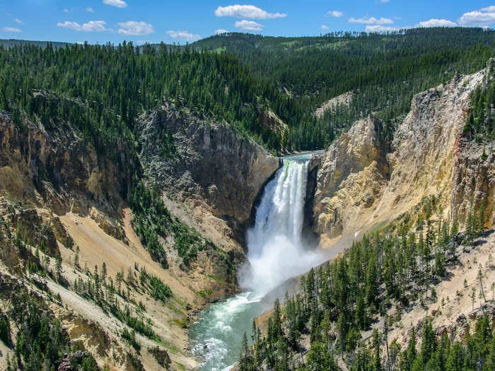 The Lower Falls is the park