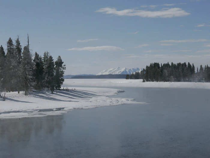 About 5 percent of Yellowstone is covered by water, including the 131-square-mile Yellowstone Lake.