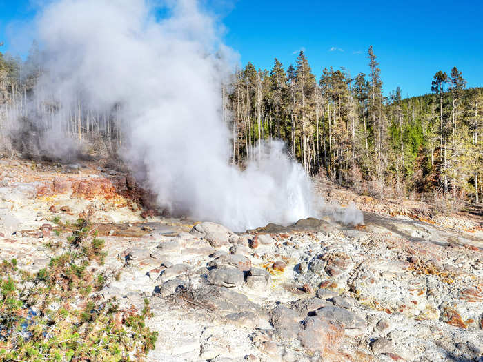 Steamboat Geyser, which the NPS calls the world