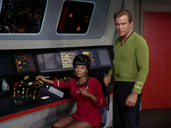 Nichelle Nichols had one of the first interracial kisses on TV in "Star Trek" in 1967.