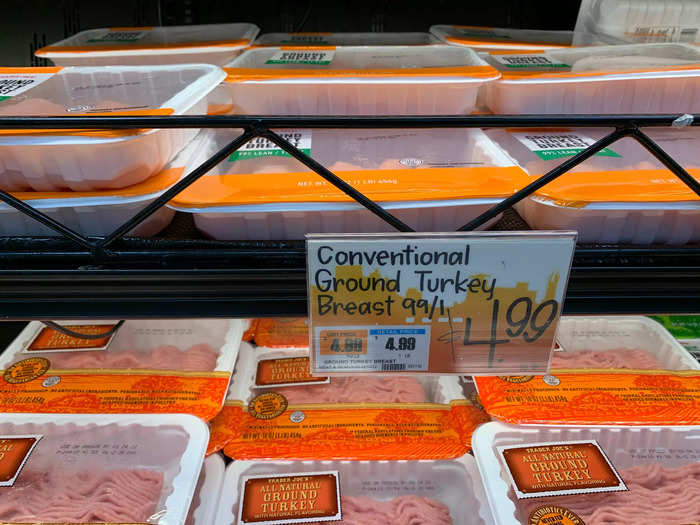 Ground turkey at $4.99 per pound was only 17 cents more than Walmart