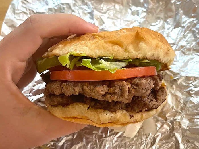 It was time to get tasting, and up first was my classic Five Guys hamburger.