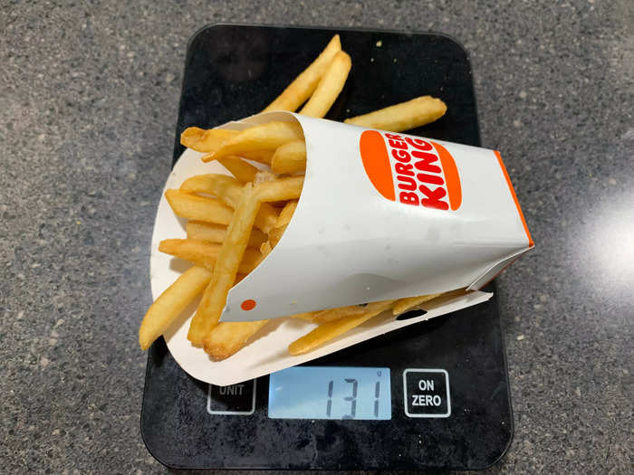 I ordered two different sizes of fries for comparison. Burger King