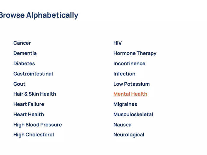 Luckily, the service did carry my second mental health medication. I found it in a list of medications, organized by category on a drop-down menu.