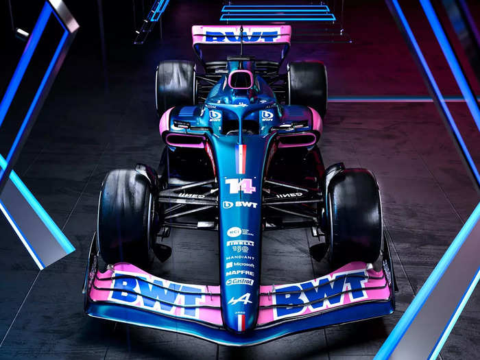 A press image of the 2022 Alpine F1 car.