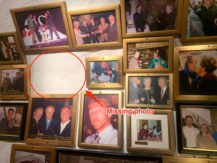 I also noticed a frame seemed to be missing, which Heinz said used to be where a photo of Vladimir Putin was put up.