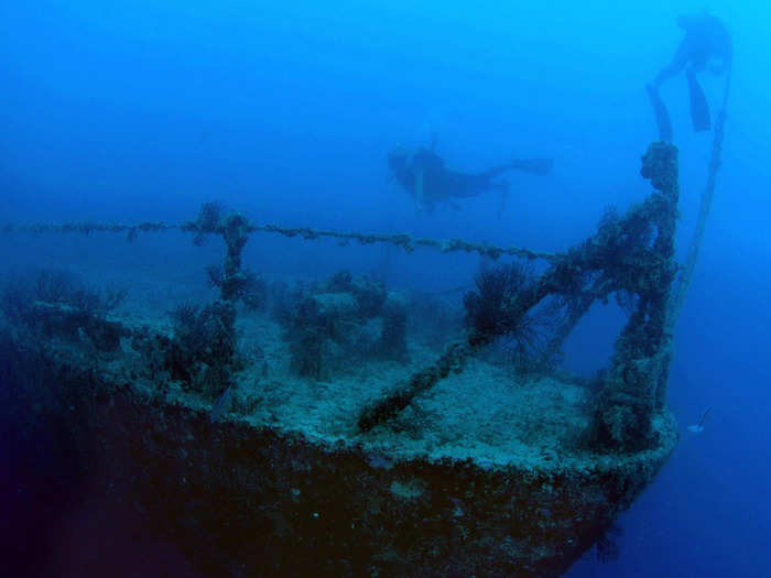 The decommissioned Navy landing ship Spiegel Grove was scuttled, or intentionally sunk, in Florida in 2002.