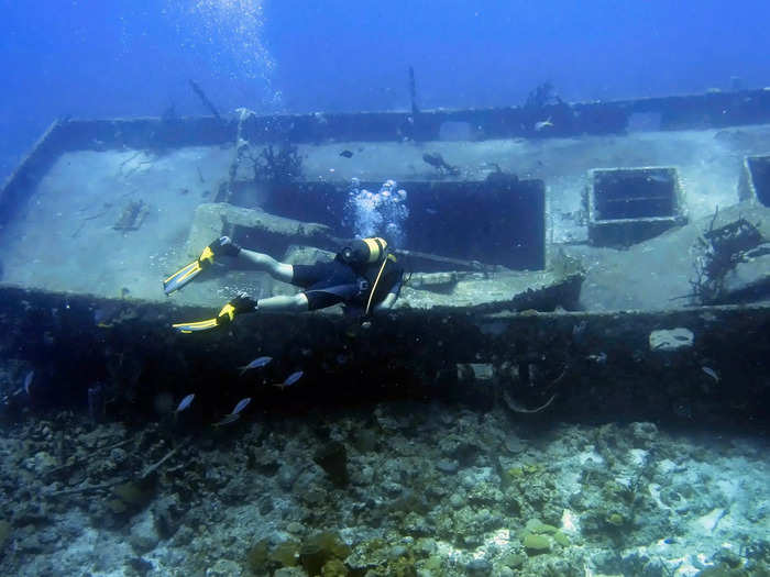 This wreck was found near Giron, Cuba, a landing site during the Bay of Pigs Invasion in 1961.