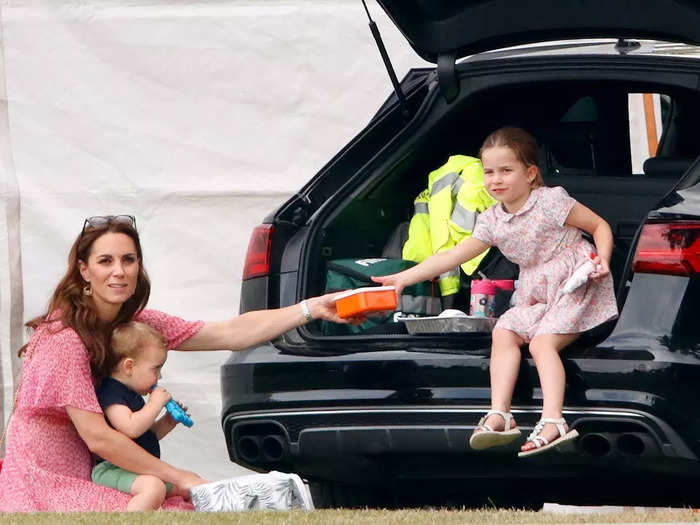 She does regular mom things, like hand out snacks, in addition to royal engagements.