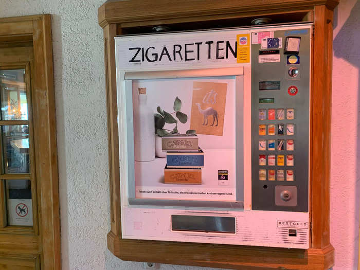 Another thing that surprised me was seeing how cigarettes were sold out of vending machines.