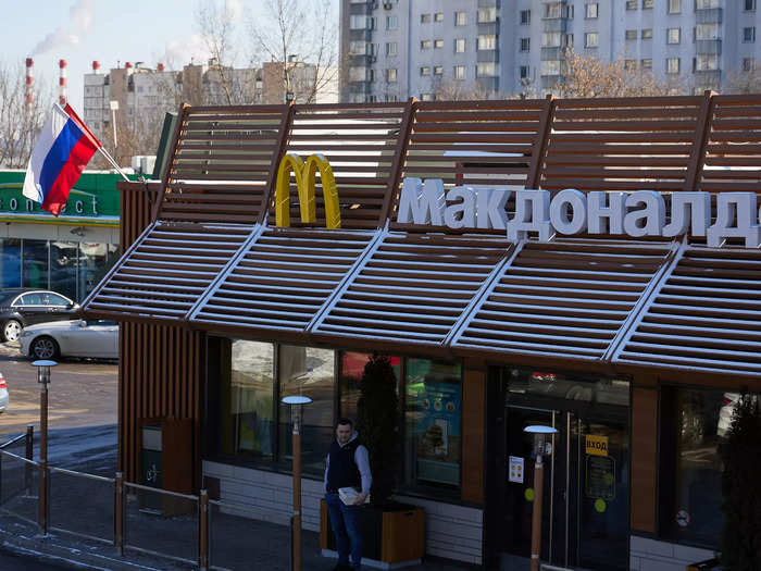 Other Western companies were quick to pull out of Russia after the attack started, but McDonald