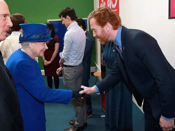 Damien Lewis shook hands with the Queen at an event for the Prince