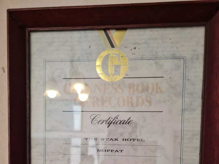 As we checked in, I noticed a Guinness Book of Records certificate on the wall.
