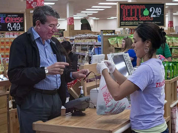 At checkout, Trader Joe