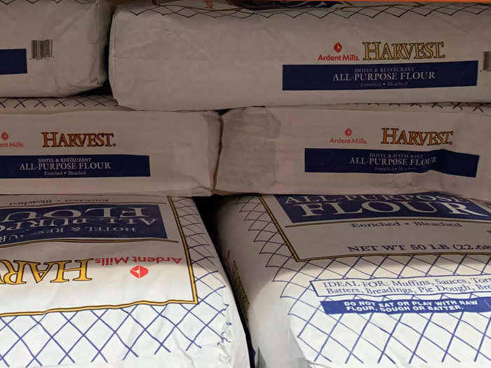 Costco also sells giant, 50-pound bags of flour and sugar.