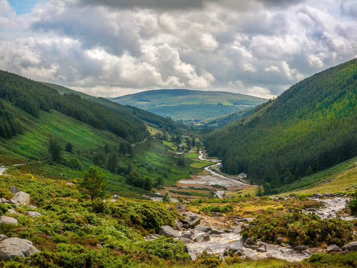 I go to Glendalough Valley in Wicklow Mountains National Park for lush nature and ample walking trails.