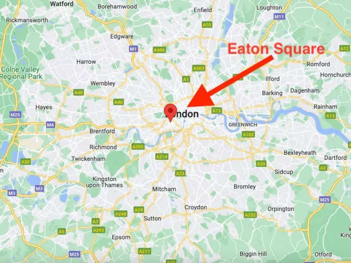 Eaton Square is located in the middle of London.