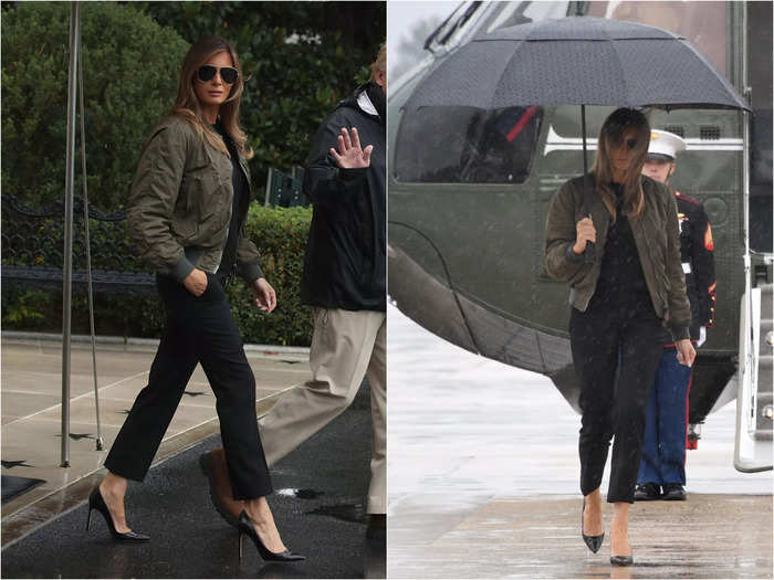 Melania Trump wore heels on her way to Texas after Hurricane Harvey hit, and many thought it was inappropriate.