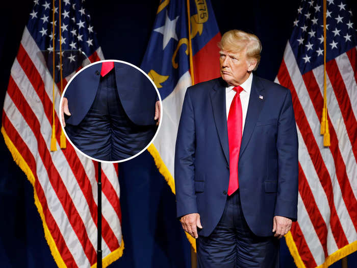 Many had a field day over Trump and his seemingly "backwards" pants.