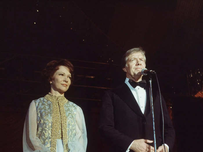 Rosalynn Carter committed what was considered a fashion faux pas at the time when she repeated a gown for her husband