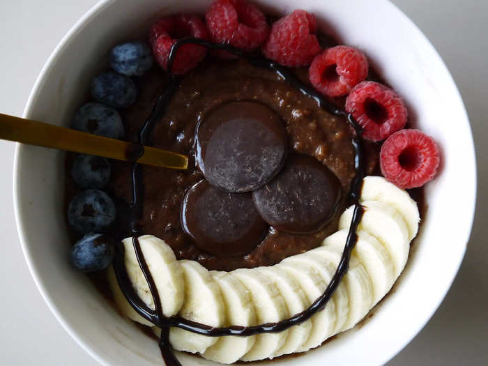 2. Chocolate protein oatmeal