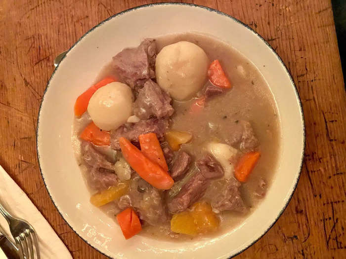 Next up was the Irish lamb stew ($24), which features chunks of lamb, vegetables, and potatoes.