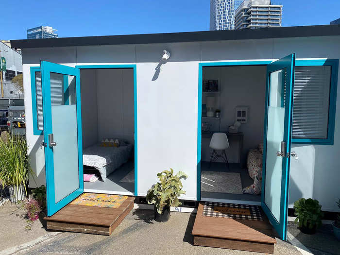 Design and architecture company Gensler and tiny home maker Boss Cubez worked together to create the prefabricated homes, which can last over 20 years, according to Dignitymoves.
