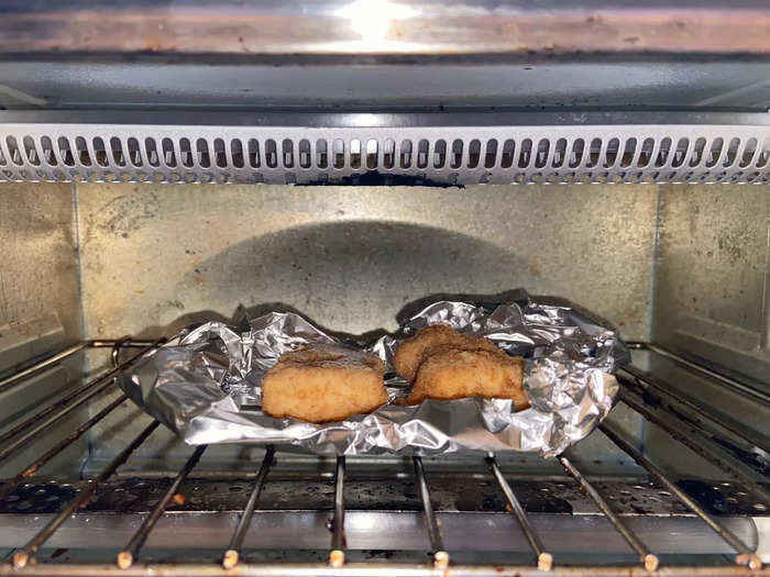 Next, I created a vessel for the nuggets to cook evenly in a toaster oven.