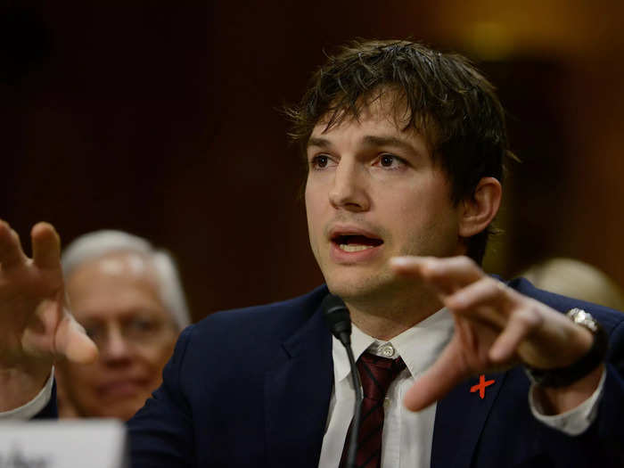 Ashton Kutcher spoke to the Senate Foreign Relations Committee about ending modern slavery in 2017.