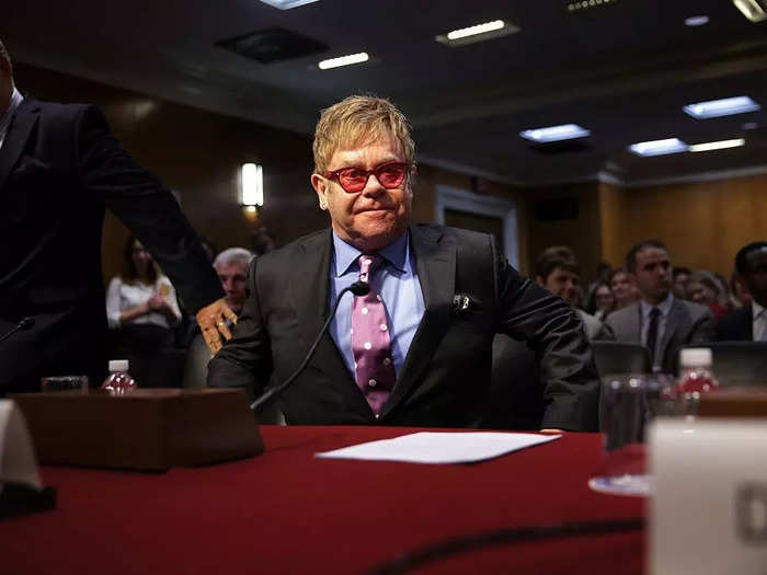 Elton John told Congress it had the power to end AIDS at a Senate Appropriations Subcommittee hearing in 2015.