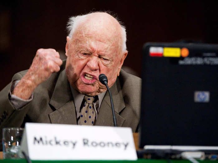 Mickey Rooney shared his experience of elder abuse at a hearing of the Senate Special Committee on Aging in 2011.