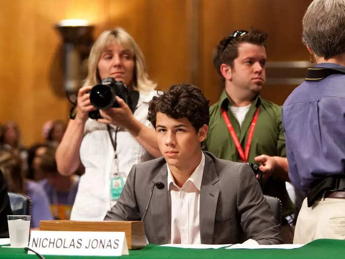 Nick Jonas advocated for federal funding for type 1 diabetes research at a Senate Homeland Security and Governmental Affairs Committee hearing in 2009.