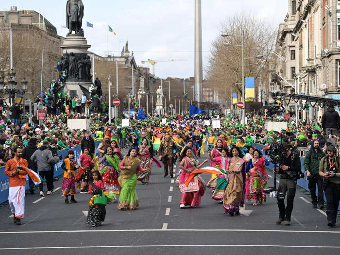 In Dublin City centre, the annual festival and parade returned. The parade was cancelled the previous two years in a bid to reduce the spread of COVID-19 infections, but the festival organizers estimated that around 400,000 turned out to watch this year.