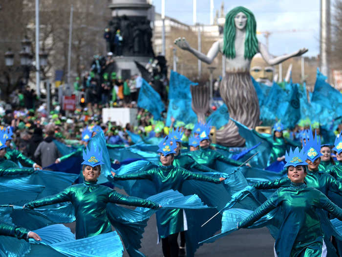 Thousands gathered on the streets of Dublin on Thursday to celebrate St. Patrick