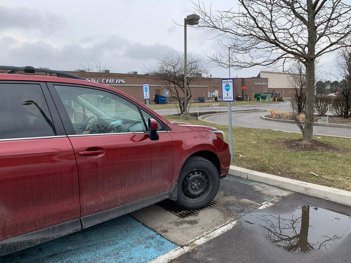 I checked in by indicating my parking spot and car color.