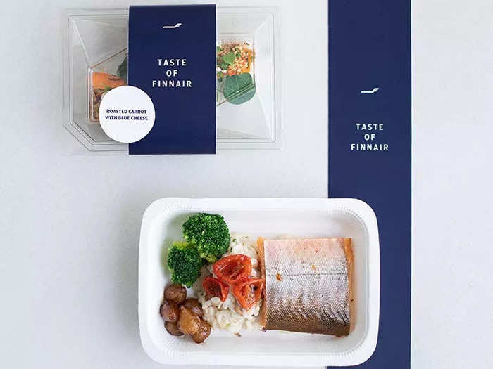 In 2020, Finnair started selling business-class inspired meals in a grocery store in Vantaa, Finland. The food sold from €5,90 ($6.90) for starters to €12,90 ($15) for entrees at the time of launch.