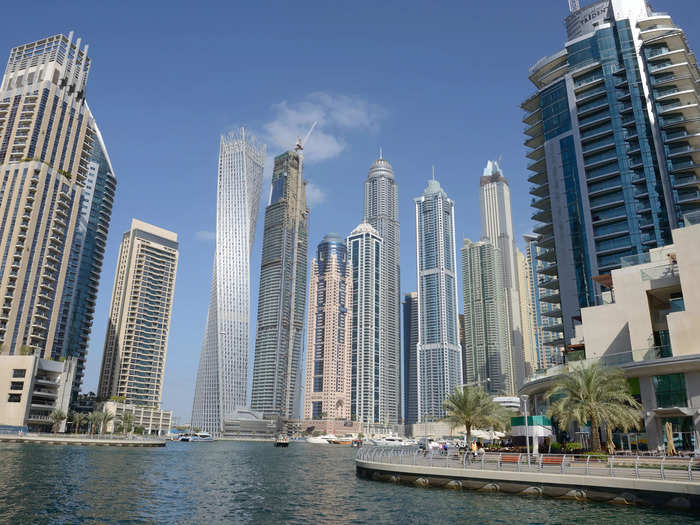 Many properties dot the popular Dubai Marina.