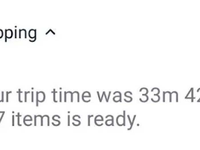 A short while after leaving the store, I got a push notification which said how long I